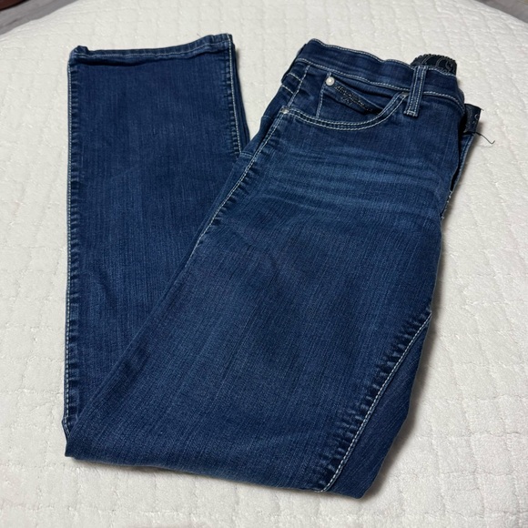 Q Baby No Gap Waistband Womenβs Jeans Elastic waist 5/6 x 32 mid rise - Picture 8 of 13